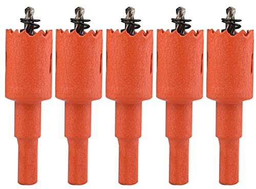 Scie cloche, Scie cloche bimétallique HSS, foret de centrage, scie avec tige, diamètre 17-21Mm, adaptée au bois dur et métal fin, 5 pièces(Diameter 20mm)