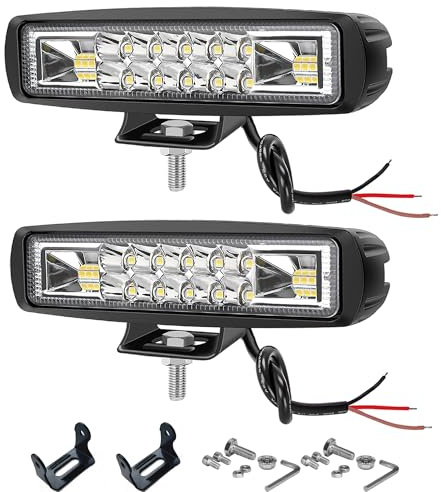 2PC Super Bright Led Boat Lights- Waterproof High/Low Beam Spot Flood Combo Light Bar for Boats, Trucks, Off-Road, Cars, Motorcycles 30W/2400LM Marine Deck Dock Light,Fog Lamp for Night Fishing Kayak