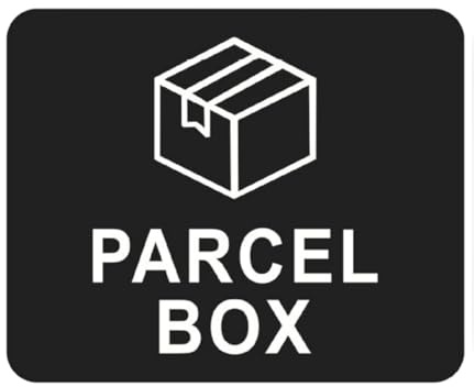 1 Pc Parcel Box Sign, Black Self-Adhesive Sticker, Clear Delivery Reminder, Prevent Lost Packages, for Home Office Mailbox
