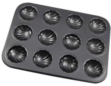 DAGLLGEW Molde para madeleines con Forma de Concha, 12 cavidades, Antiadherente, de Acero al Carbono.