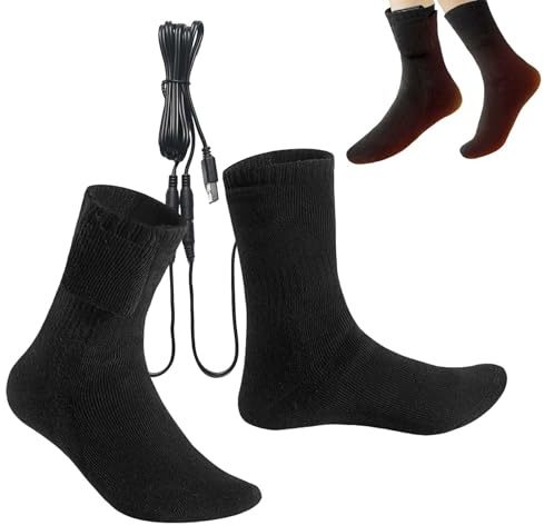 2026 Upgraded Beheizbare Socken, Heizsocken, Elektrisch Beheizte Socken für Damen Herren, Schnelles Erhitzen in 3s, Konstante Temperatur 55°C, Waschbare, Ideal für Wandern, Ski, Camping & Jagd