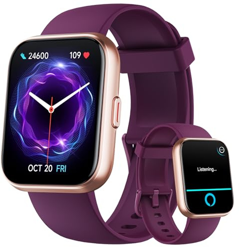 Smartwatch Damen mit Telefonfunktion, 1,85 HD Fitness Tracker mit Herzfrequenz SpO2 Schlafmonitor Schrittzähler, Fitnessuhr Damen 120+ Sportmodi 3ATM Wasserdicht, Smart Watch für Samsung iOS Android