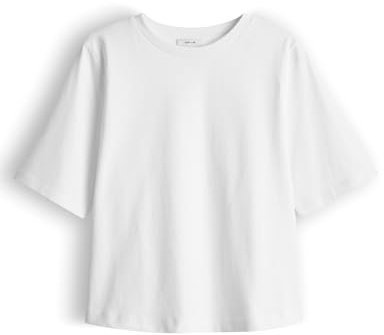 OPUS Damen Kurzarmshirt | Ausgestelltes T-Shirt aus nachhaltigem BCI Cotton Regular Fit Milk, 40
