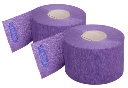 OSOLADY Tiras de Papel Desechables Cuello 2 Unidades, Elásticas y Protectoras, Color Púrpura, para Peluquerías Profesionales, Prevención de Cabello Suelto y Protección contra Tintes, Uso