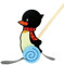 Hess Holzspielzeug 14446 - Schiebefigur aus Holz, Pinguin, handgefertigt, zum Schieben und Ziehen, für Kinder ab 12 Monaten, ca. 23 x 11 x 60 cm