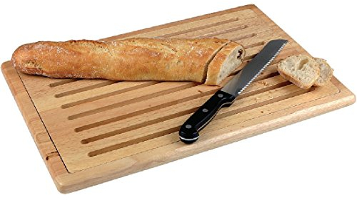 APS 956 Brotschneidebrett, 53 x 32,5 cm, H: 2 cm, Holz, Rubberwood, herausnehmbares Krümelfach, GN 1/1