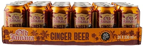 Old Jamaica Ginger Beer Soft Drinks 330 ml Pack of 24 Made with Authentic and Natural Root Ginger Original and Best Refreshing and Crisp Tasty Classic
