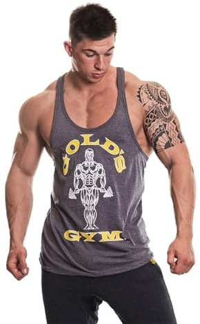 Gold's Gym Mens Joe Vest Sleeveless Cotton Grey XL