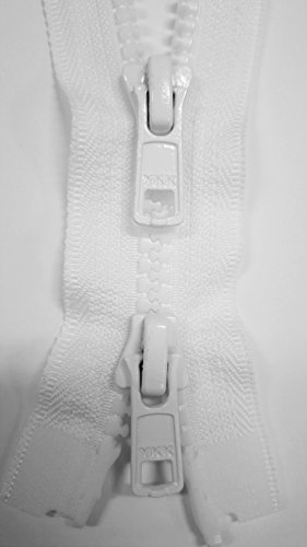 YKK Reißverschluss 2-Wege teilbar Vislon Krampe 70cm weiß