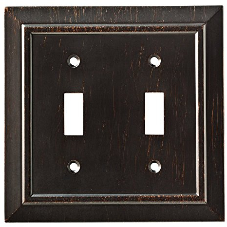 Franklin Classic Architecture Doppel-Kippschalter, Wandplatte/Schalterplatte/Abdeckung aus Messing Doppelschalter Venetian Bronze