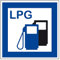 Schild für erneuerbare Energien - LPG Autogas Tankstelle - Folie Selbstklebend - 10 x 10 cm