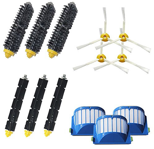 vacuumpal Parts Kit inkl. eingezogen und flexibel Schlägel Bürste & 3 armed-3 Seite Bürste & Aero VAC FILTER für iRobot Roomba 600 Serie 620 630 650 660 680 Staubsauger.