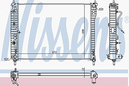 NISSENS Kühler Motorkühlung Kühler Wasserkühler Motorkühler Netzbreite 507mm Netzlänge 670mm Netztiefe 26mm 61688