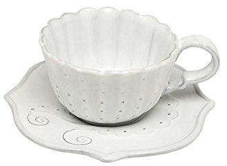 Virginia Casa Tasse mit Untertasse Italica H. 7cm 200ml weiß Keramik