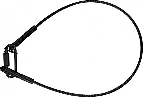 Riggatec Sicherungsseil | Drahtseil Safety 100 cm Länge x 10 mm Stärke bis 100 kg Traglast, schwarz | Stahlseil mit beidseitigen Kauschen für Stage Bühnenbeleuchtung | Heavy Duty Sicherung