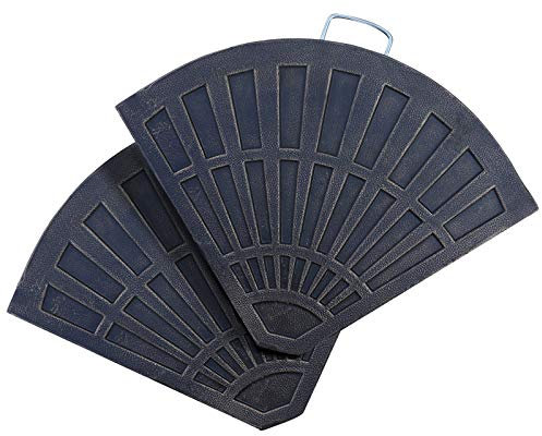 Outsunny Juego de 2 Piezas Base de Sombrilla Parasol Excéntrico Pies Soporte de Sombrilla Banana de Patio Jardín 66x47x4.2cm Resina