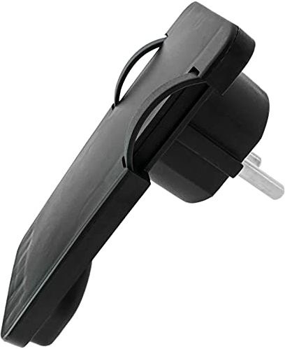 BeMatik - Clavija Enchufe schuko acodado Macho Negro Extra-Plano para detrás de Muebles