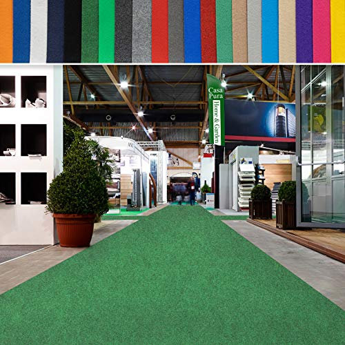 casa pura Messeteppich bis 40 m Länge - schwer entflammbar - Nadelfilz Meterware als Hochzeitsteppich Rollteppich Eventteppich VIP Teppich - Auslegware für Privat & Gewerbe (dunkelgrün, 200x200 cm)