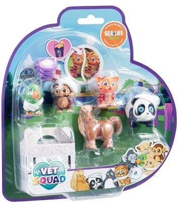 Vet Squad 5-teiliges Tierfiguren-Set: Ava, Emily, Yara und Robin - Miniaturfiguren zum Sammeln und Pflegen
