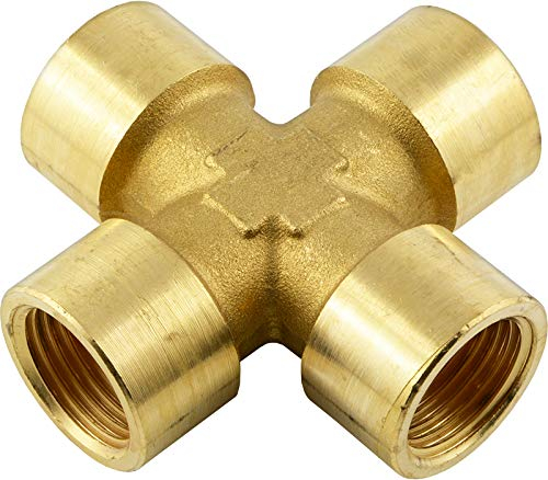 Fittingteile - Kreuz-Stück Verteiler Innengewinde Druckluft Wasser Sanitär Fittinge (Werkstoff: Messing - Gewinde: G 1/4)