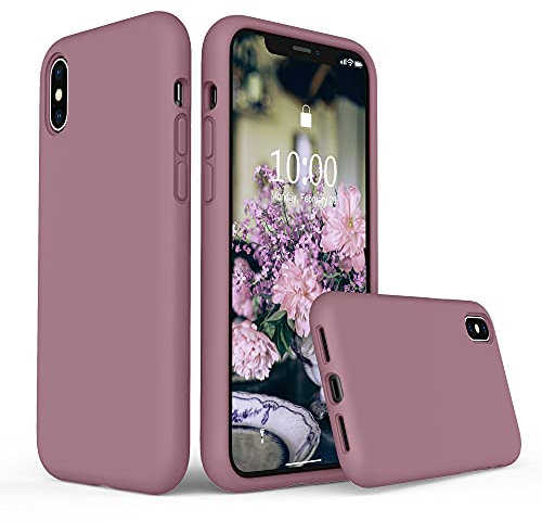 SURPHY iPhone Xs Silicone Case, Liquid Silicone Gel Rubber with Soft Microfiber Cloth Lining Cushion Anti-Scratch Shockproof 5.8 inch Phone Case for iPhone iPhone Xs(2018) (Lilac Purple)