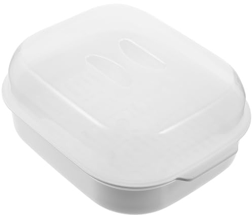 HEMOTON Microwave Steamer 10.63 Inch with Vent Hole and Leakage Barrier for Steamed Buns and Vegetables Refrigeration Safe Food Basket for Kitchen Cooking