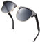 GQUEEN Horn Gestell Halbrahmen Retro Polarisiert Sonnenbrille Herren Damen