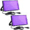 CREATESTAR Lumiere Noire LED 150W Lot de 2, Projecteur Lumière UV Extérieur, 395-400nm, Lumière Violette de Fête IP65 étanche pour Bar, Halloween, Soirée, Aquarium, Néon, Effets Fluorescents