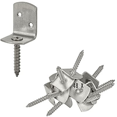 siwitec Flechtzaunbeschlag 32 x 30 x 38 mm, rostfreier Edelstahl (V2A), 48 Stück