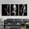 DUDLOO Sexy nackte Frau Körper Poster Gemälde Druck auf Leinwand Schwarz-Weiß-Wandkunst Bilder für Wohnzimmer Wohnkultur HD-Drucke 50 x 70 cm x 3 rahmenlos
