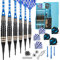 CareGames Dartpfeile mit Kunststoffspitze, 6 Stück Soft Dartpfeile Set für Elektronische Dartscheibe 16g,mit 12 Dart Flights+9 Aluminium Schäften+30 Dartspitzen+Tool+16Flights Protector+30Gummiringe