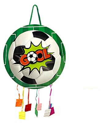 LOWCOST LAND - PIÑATA de Fútbol Piñata Cumpleaños 43cm para rellenar con golosinas y chuches, decoración infantil para fiestas