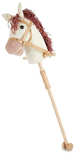Bieco Steckenpferd Ginger | Hobby Horse | Rollen | Holz Stab | Stock Pferde Schöne für Kinder Stockpferd Kleinkind Zubehör Bibi und Tina
