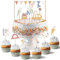 Papierdrachen Cake Topper Pastell - Kuchendekoration Kuchen Topper 19-teilig - Decor Pics für Einschulungskuchen - Einschulungsfeier Tortendeko - Set 3