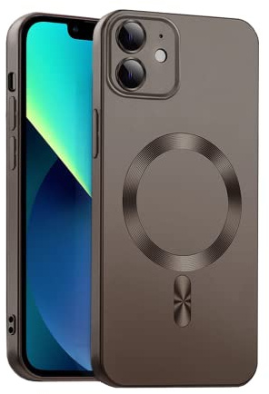 ICOVERI Funda Magnética TPU Gel, Compatible con iPhone 11, Compatible magsafe, Protección a Prueba de Golpes, Protector cámara Hydro Glass, Flexible (Grafito)