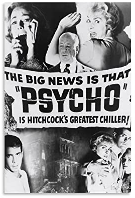 HAUHAU Psycho 1960 Filmposter (18) Kunstposter Leinwand Gemälde Dekor Wanddruck Foto Zuhause Modern Deko Poster 30 x 45 cm