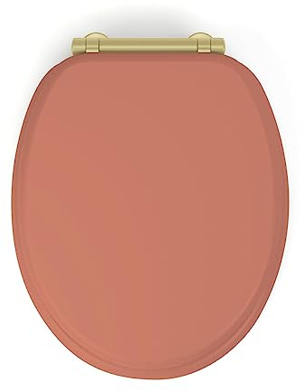 Gelco Design Abattant WC Rond en MDF Terracota Déclipsable Soft Close