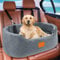 Dog Car Seat for Large/Medium Dogs Under 55 lbs, Travel Bed with thick Washable Booster Pet Car Seat with Non-Slip Base, Fits SUV & Car Back Seat (Gray)