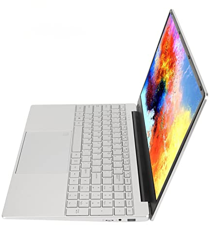 Bewinner Win 11-Laptop, 15,6-Zoll-2K-IPS-Display, J4125-Quad-Core-CPU, 8-G-RAM-Laptop mit Fingerabdruck-Tastatur, Hintergrundbeleuchtete Tastatur, Silberfarbener Notebook-Computer (8+1 TB