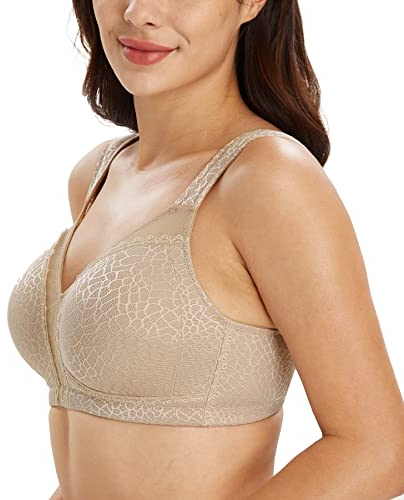 Lemorosy Damen Komfort Vollschalen Ungepolstert Ohne Bügel Klassischer BH (80B, Braun)