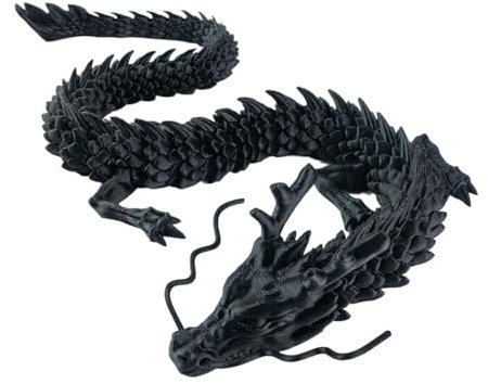 Tedious 3D Gedruckte Drachen Ornamente | 30 cm bewegliches Drachenspielzeug | Dekorationen zum Jahr des Drachen 2024 | 3D-gedrucktes Drachenfiguren-Spielzeug für Aquarium-Dekorationen, Zubehör