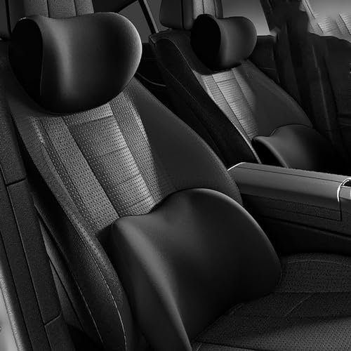 JITEM Kopfstütze Für Autositz Lendenkissen für VW Touran 1.Gen (1T) 2006-2015, Autositz Nackenkissen Kopfstütze Kissen Hals Gemütlich Weich Adapter Autositze Zubehör,A/Black