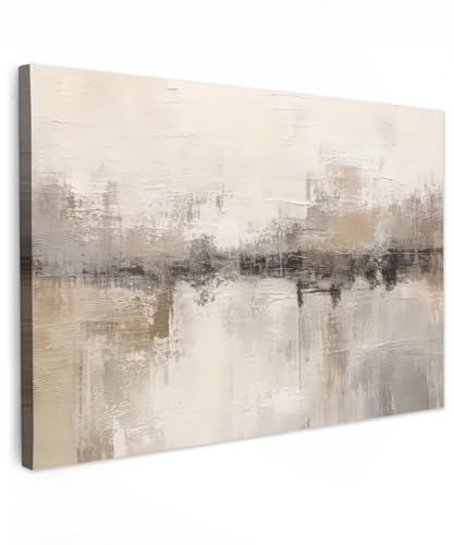 MuchoWow© Leinwand Bilder 90x60 cm Wanddeko Wohnzimmer Aesthetic Room Decor Deko Zimmer Wandbilder Modern Bild auf Leinwand Moderne Kunst - Abstrakt - Beige
