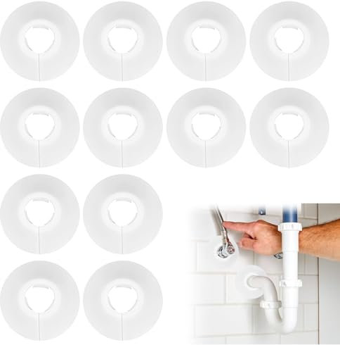 12PCS Radiator Pipe Covers White Plastic Radiator Pipe Covers White Radiator Pipe Collars Radiator Caps Plastic Water Pipe Covers Fit for 17mm Inside Diameter Pipe