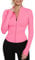 IECCP T-Shirt Damen Sport Laufshirts Yoga Crop Top Langarm Sportshirt Leicht Fitness Workout Gym Oberteil mit Daumenloch Rosa M