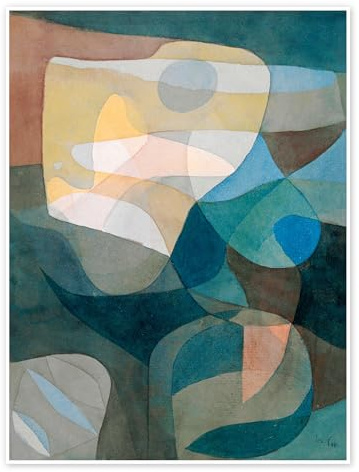 Propagation de la lumière I Poster de Paul Klee 50 x 70 cm Bleu Tableaux Décoration murale