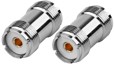 kiki fancy UHF PL-259 Female to UHF PL-259 Female Coaxial Cable Connectors Double Socket Coaxial Adaptor Connector Coupler Connector To Coax Adapter for CB Ham Radio Antenna