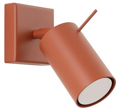 SOLLUX lighting Wandleuchte Innen Wandlampe Einstellbar Stahl 1 Flammig 8 x 16 x 16 cm Ockerrot Ring