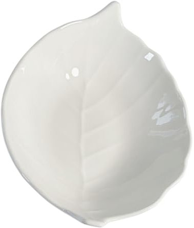 OKUMEYR Assiette À Salade En Céramique Plateau En Forme De Feuille Plat De Service Décoratif Polyvalent