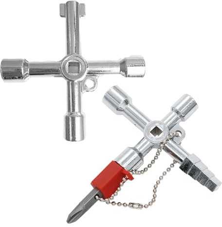 incrociata a 4 vie – 2 chiavi principali 4 in 1, per armadio di commutazione, triangolare quadrata, incrociata contatore acqua, incrociata universale multifunzione